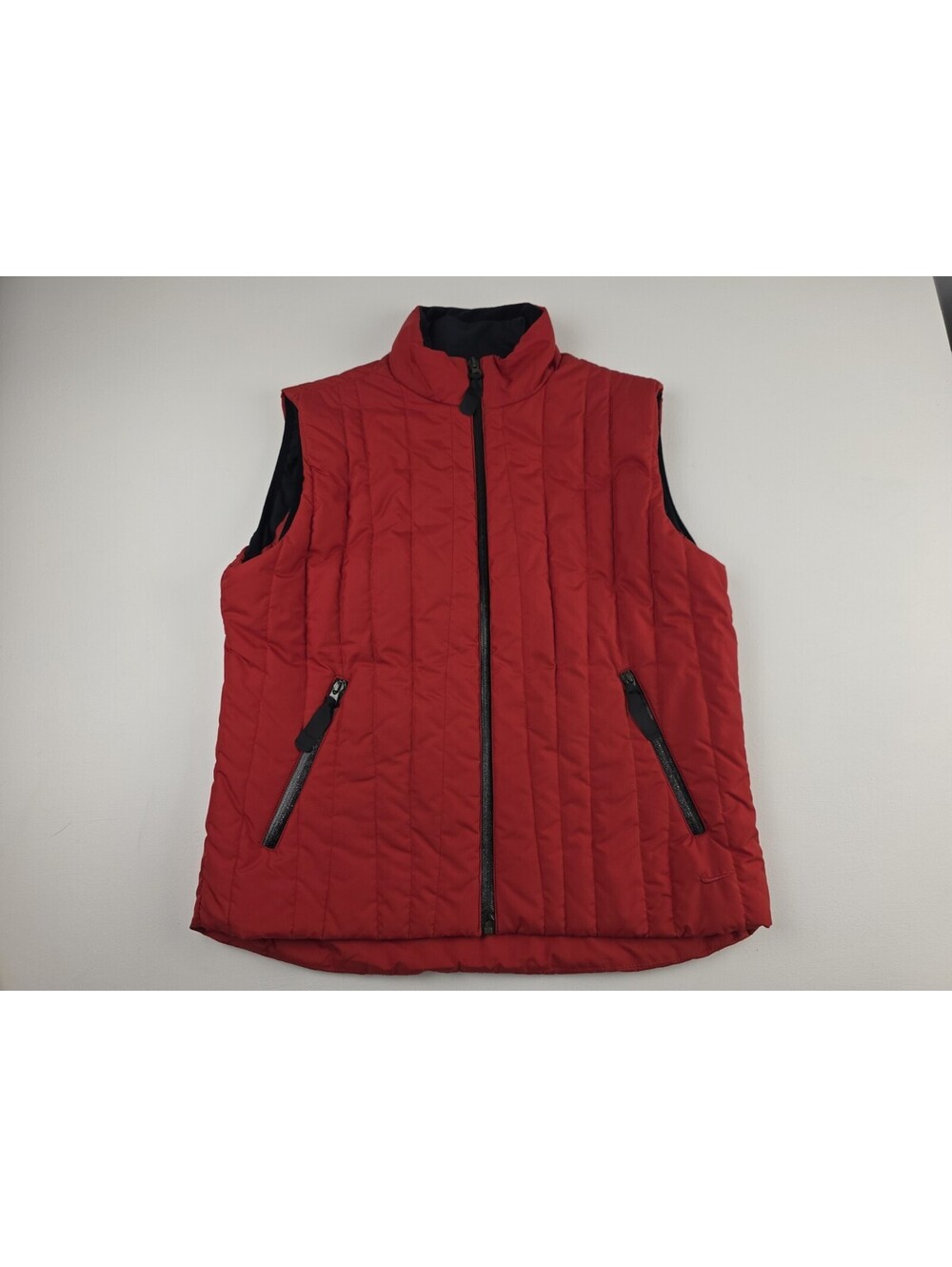 Vintage Y2K Nike Red Womens Large 12-14 Lightweight Quilted Puffer Vest Gray Tag